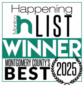 Happening List Winner badge for Montgomery County’s Best 2025 award